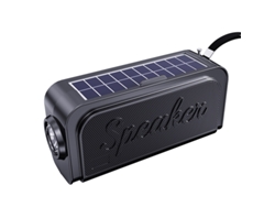 Radio FM portátil con carga solar, altavoz Bluetooth inalámbrico con linterna, compatible con tarjeta TF y disco U (negro)