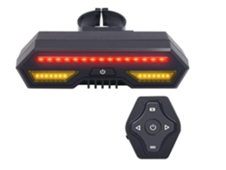 Luz trasera de bicicleta con control remoto inalámbrico, luz trasera de bicicleta impermeable ultrabrillante recargable por USB para advertencia de seguridad en bicicleta (negro) CHRONUS