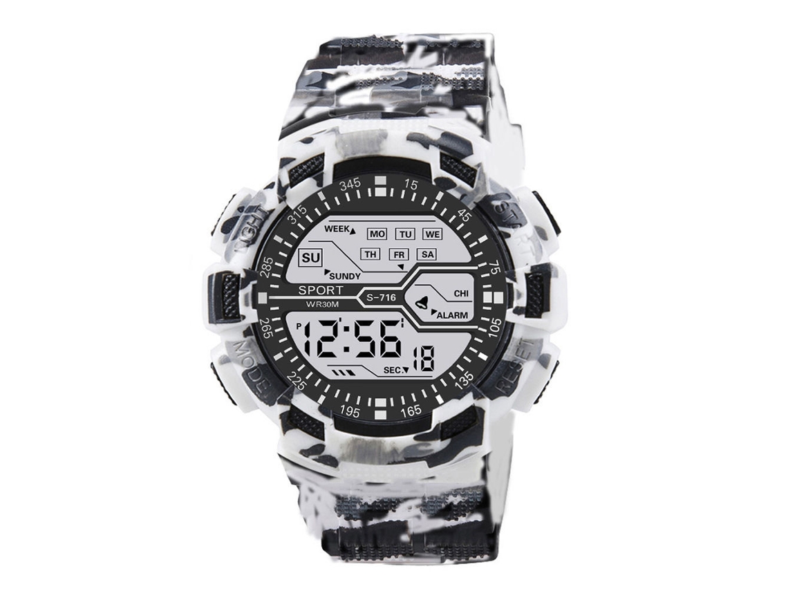 Reloj deportivo digital MDUG para hombre de 55 mm con luz LED.