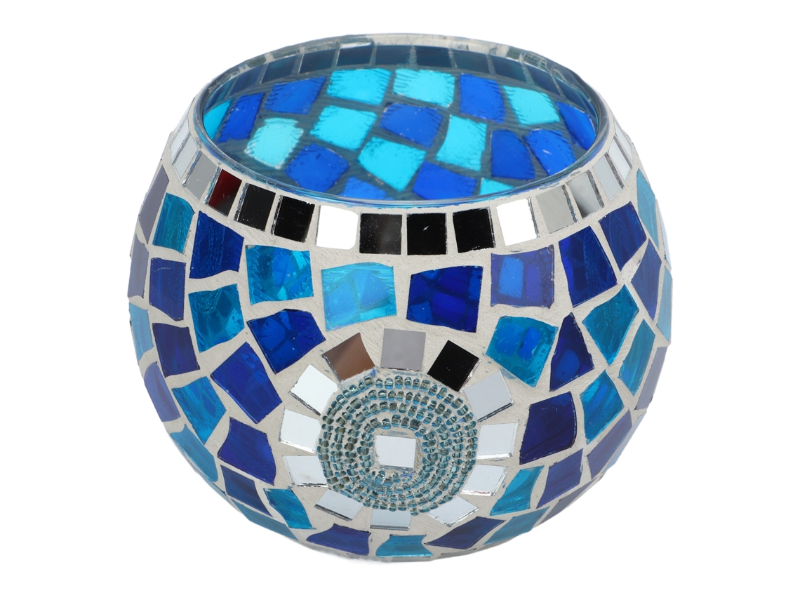Portavelas De Cristal Con Temática Del Océano Azul, Estilo Europeo, Con Luz Reflejada, Decorativo.