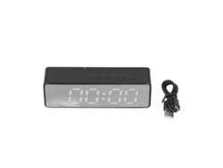 Altavoz Portátil Bluetooth Con Reloj, Espejo Led Y Resistente A Caídas Para Dormitorio Y Oficina Eg-010