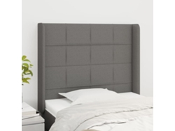 Cabecero Con Orejas De Tela Gris Oscuro 103x16x118/128 Cm