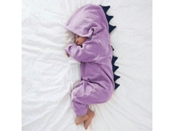 2026-pijama Mono Niño Niña Dinosaurio Manga Larga Capucha Suave Ropa De Dormir Bebé