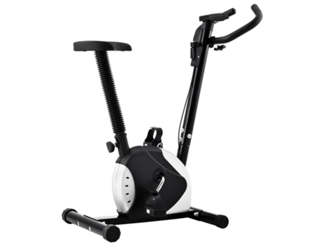 vidaXL Bicicleta estática con resistencia de cinta negro