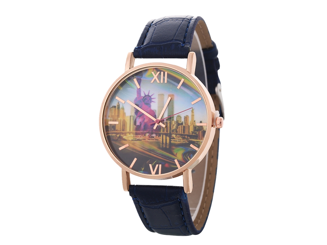 Elegante Reloj De Pulsera De Cuarzo Unisex Para Parejas - Regalo De Moda (azul Real)