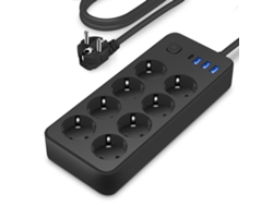 Regla 8 Tomas Con Surtidos De Protección, Interruptor, 1 Usb-c + 3 Usb-a
