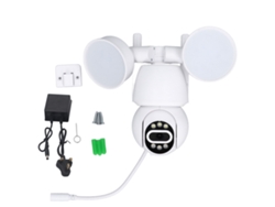 Cámara De Seguridad Inalámbrica Hd Con Visión Nocturna, Control Remoto Inteligente Y Luz Exterior, 110-240 V, Enchufe Británico.