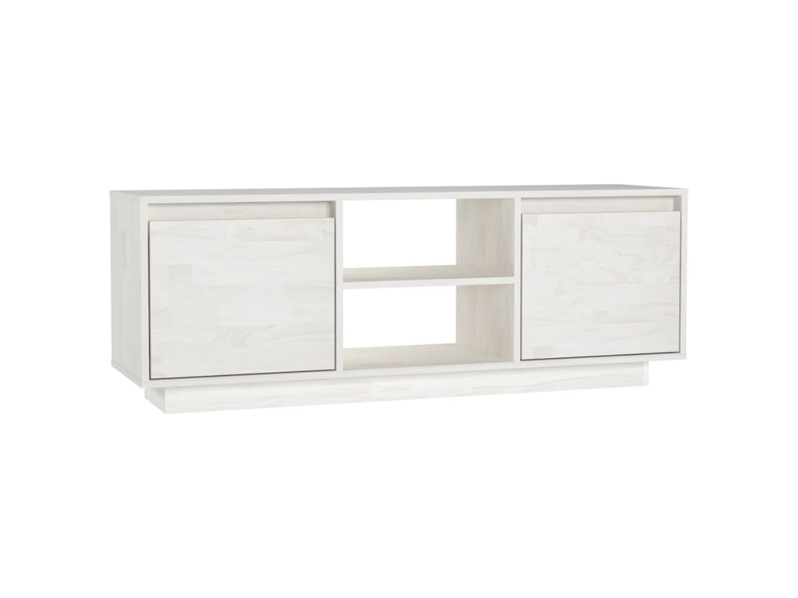 Mueble de TV de madera maciza de pino blanco (110 x 30 x 40 cm)