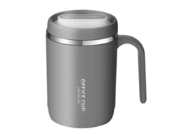 Vaso De Acero Inoxidable 304 Con Tapa Y Asa, Gran Capacidad, Para Oficina Y Exteriores, Color Gris.