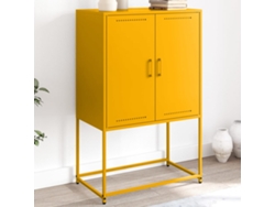 Aparador | Buffet | Armario De Apoyo Alto 68,5x38,5x107 Cm Acero Amarillo Mostaza Wsd96573 Lovely Home