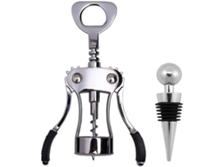 Sacacorchos Con Tornillo De Mariposa Y Tapón Blp - Acero Inoxidable, Diseño Moderno Y Portátil.