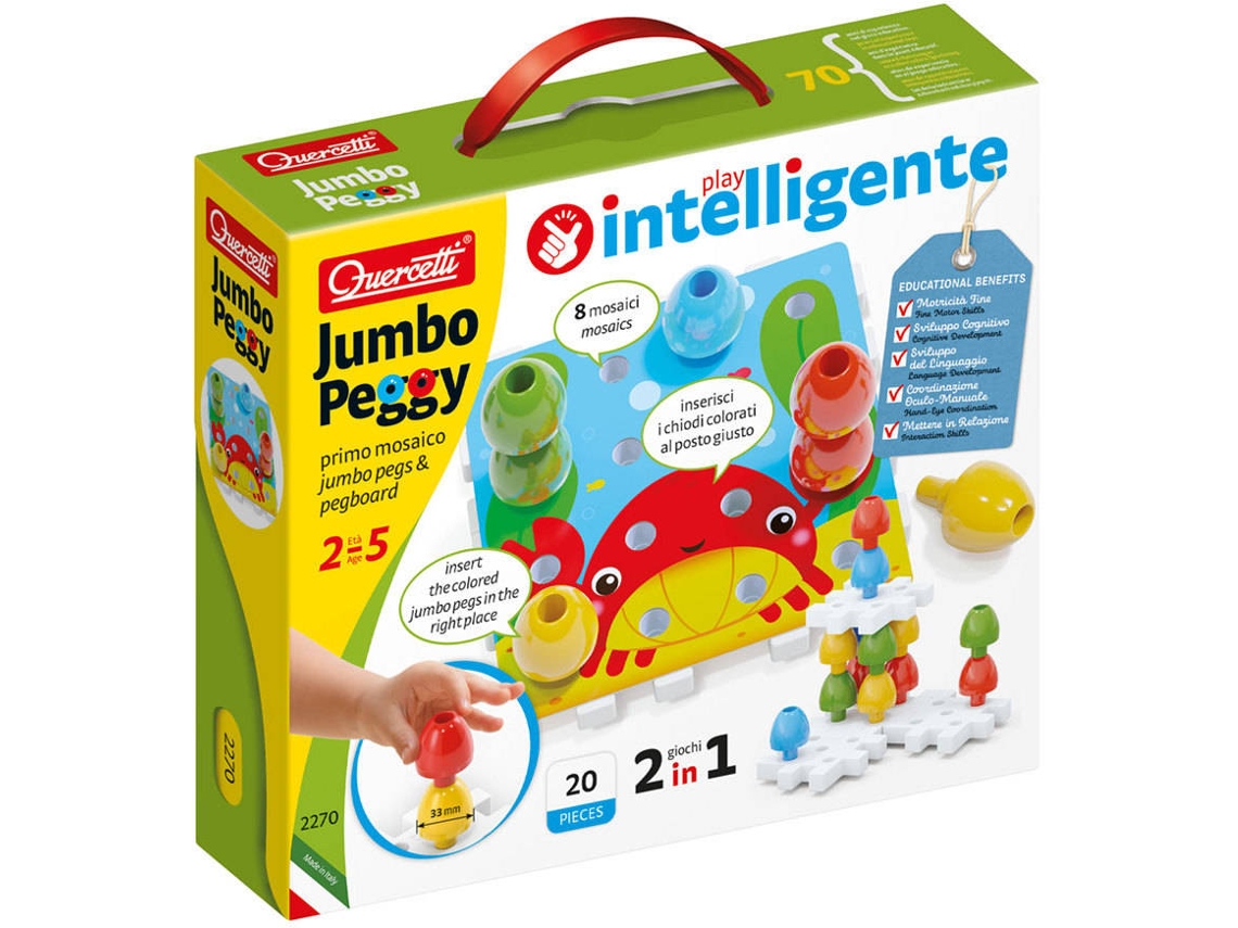 Juego Educativo QUERCETTI First Toys Clavijas Jumbo 20 pz (Edad Mínima: 2 Años - 23 x 5,2 x 20 cm)