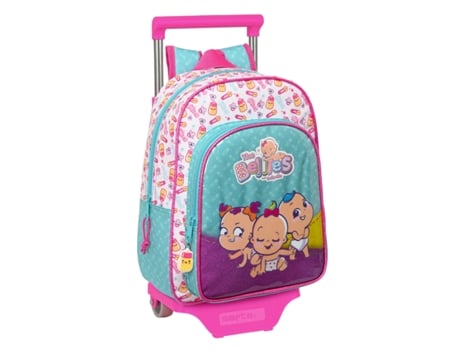 Mochila Escolar con Ruedas The Bellies 26 x 34 x 11 cm Morado Turquesa Blanco