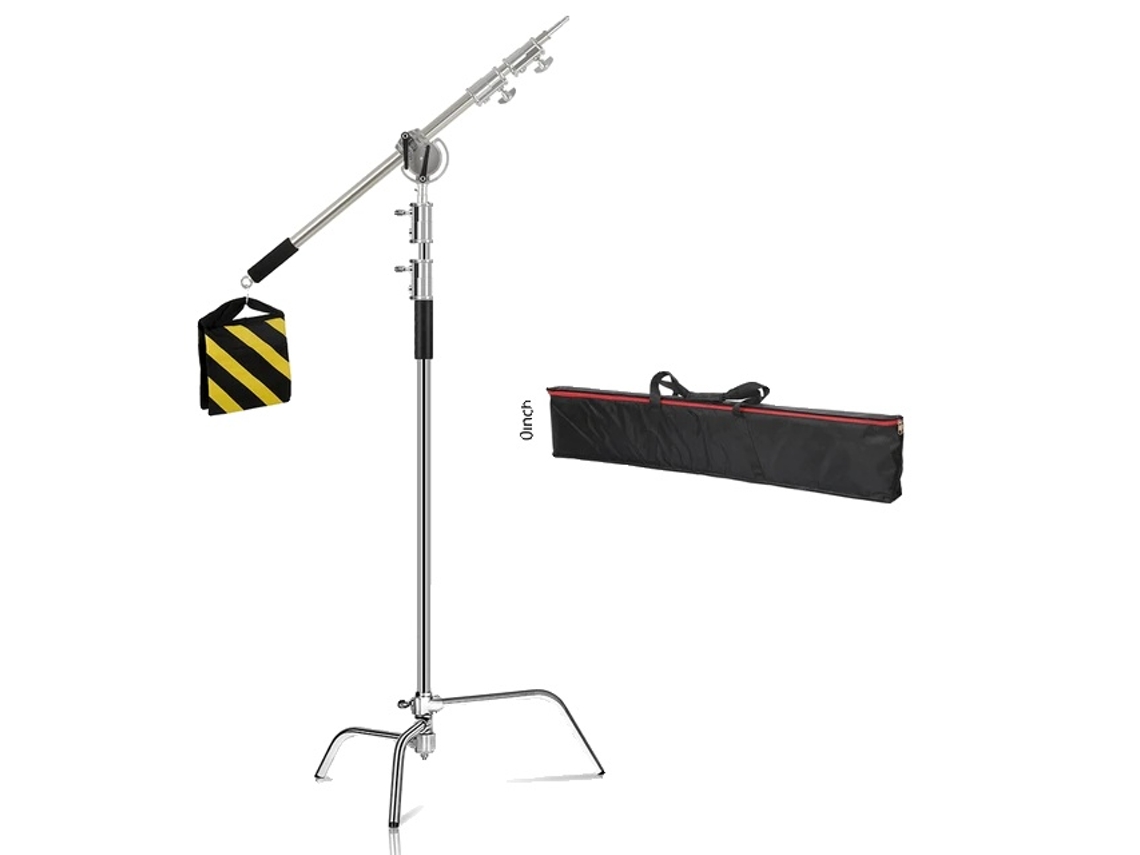 Soporte de iluminación, kit de acero inoxidable, barra de extensión telescópica, 2,6 m con travesaño OEM