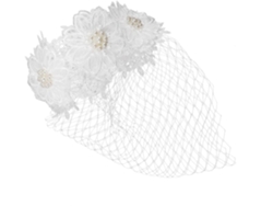 Diadema Ancha De Malla Nuobesty Con Bordado De Encaje, Velo Facial Para Bodas Y Fiestas.