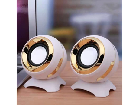 Mini Ordenador Altavoces de Graves Estéreo Altavoz Del Ordenador Portátil de Escritorio Del Teléfono SLOWMOOSE (Oro Blanco).