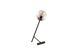 Lámpara De Mesa Model 17 Con Tulipa Transparente E27 – Negro