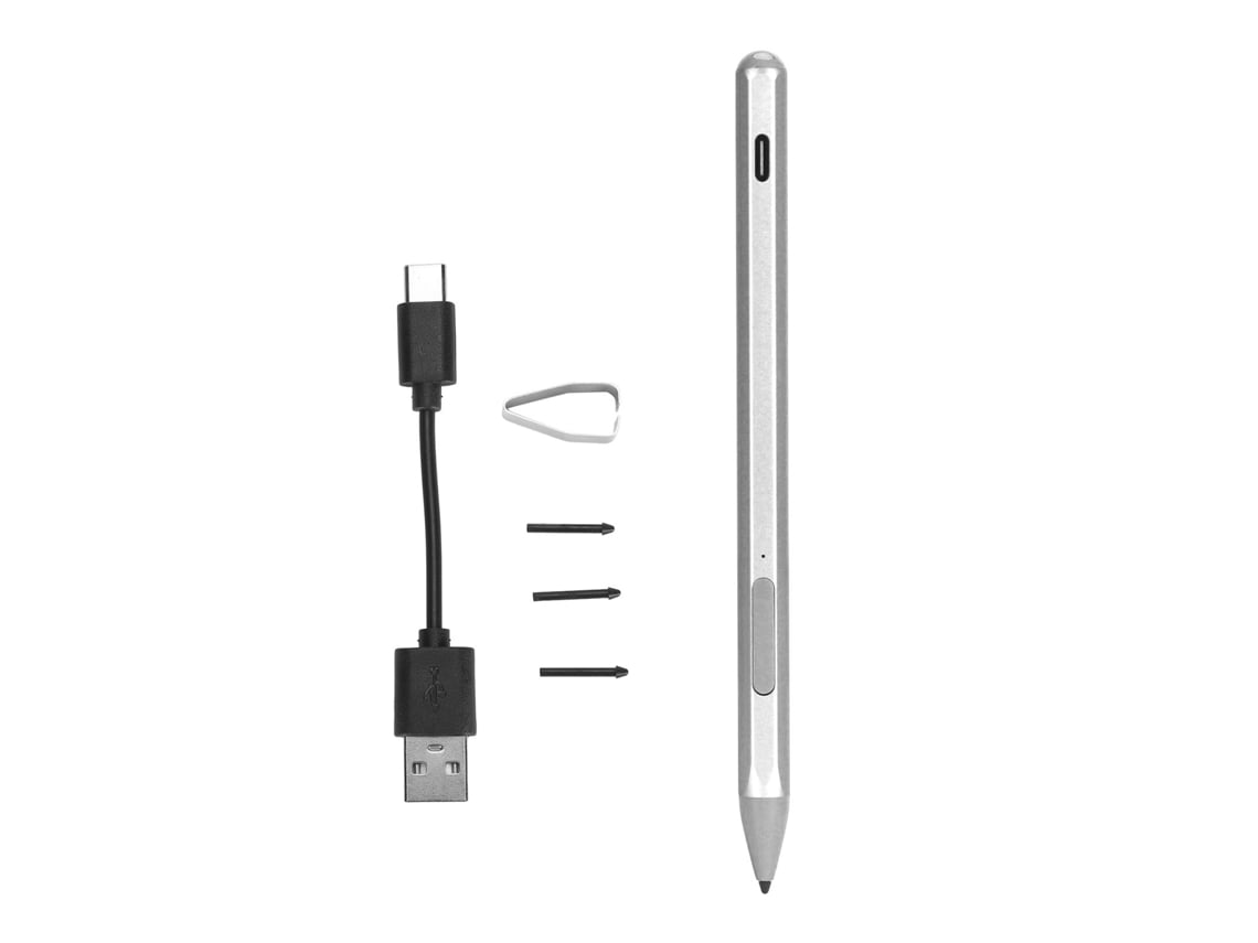 Lápiz Óptico Para Portátil Con 3 Puntas De Repuesto, Recargable, 4096 Niveles De Sensibilidad A La Presión, Color Plata.