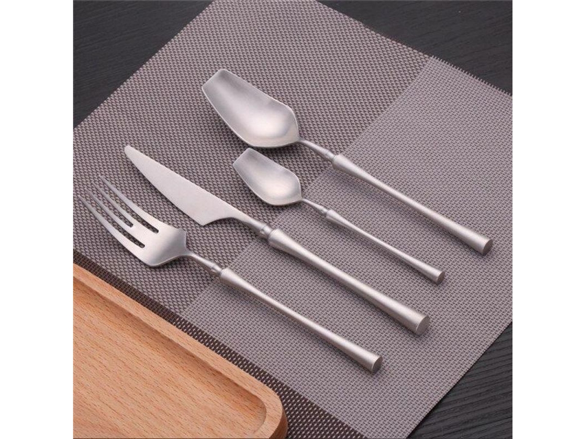 Conjunto de Talheres de Luxo em Aço Inoxidável 2026, 4 Peças, Dourado e Prateado, Utensílios de Mesa para Alimentos