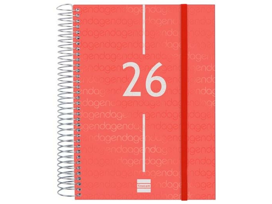 Agenda roja Finocam A5 15,5 x 21,2 cm 2026