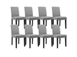 Conjunto de Cadeiras de Jantar [EN.CASA] (8 Un - Cinzento Claro - 90x42x48 cm - Couro SintÃÂÃÂÃÂÃÂ©tico)
