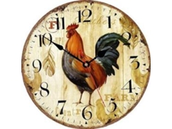 Reloj de pared rústico silencioso de 30 cm, resistente al agua, con película laminada, de amplia aplicación, fabricado en madera MDF de alta calidad.
