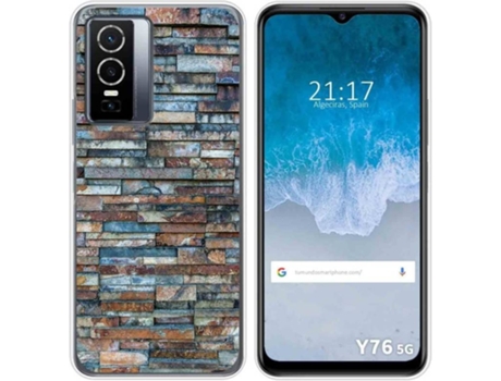 Carcasa para Vivo Y76 5G TUMUNDOSMARTPHONE Dibujos Ladrillo 05 Multicolor