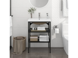 Estructura de lavabo de hierro negro con lavabo integrado DKD HOME DECOR