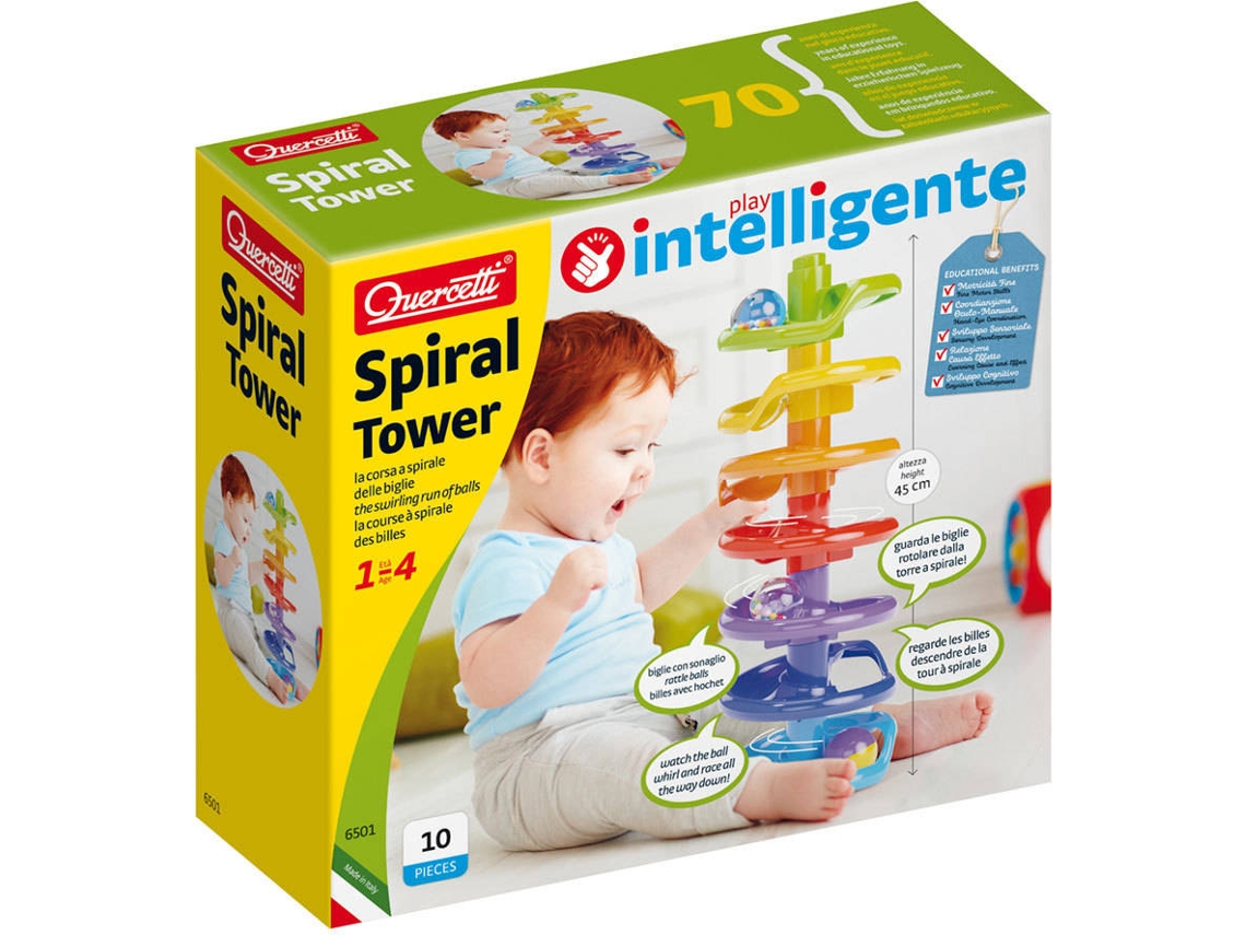 Juego Educativo QUERCETTI First Toys Torre Espiral Carrera de Bolas 10 pz (Edad Mínima: 1 Año - 33,5 x 31 x 12,7 cm)