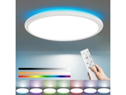 Lámpara de techo LED para salón con panel de retroiluminación RGB redondo inteligente ZMH