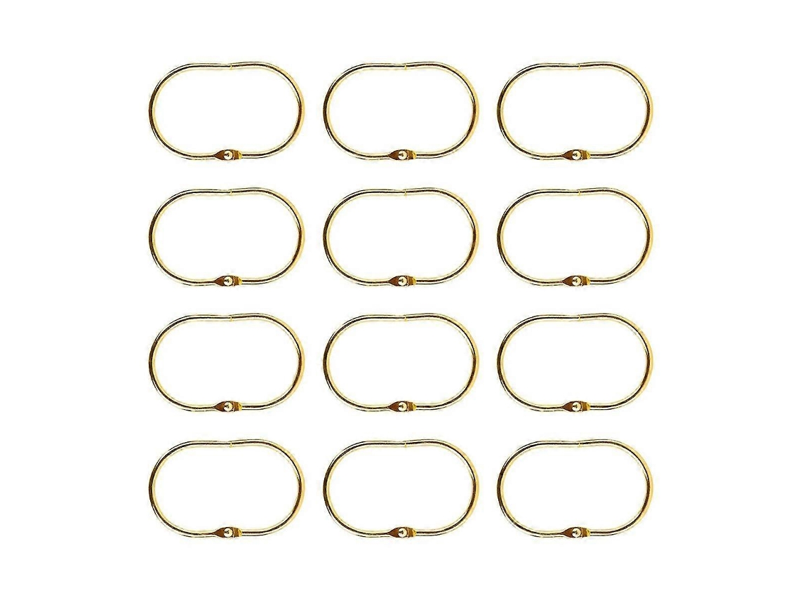 12 anillas de gancho ovaladas abiertas para cortina de ducha para colgar, compatibles con ganchos de barra de metal para baño.