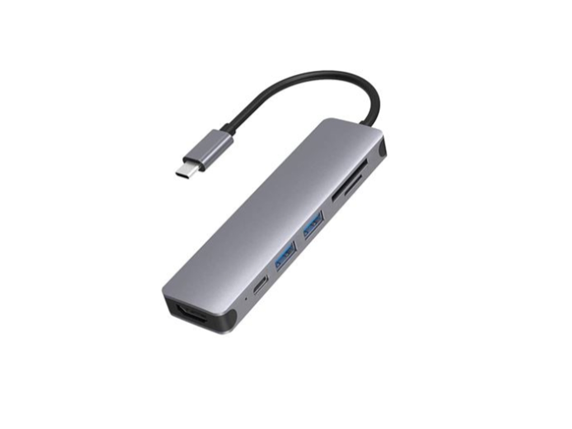 Adaptador Para Macbook, Usb Tipo C, 6 En 1, VENISYMLIS (Gris)