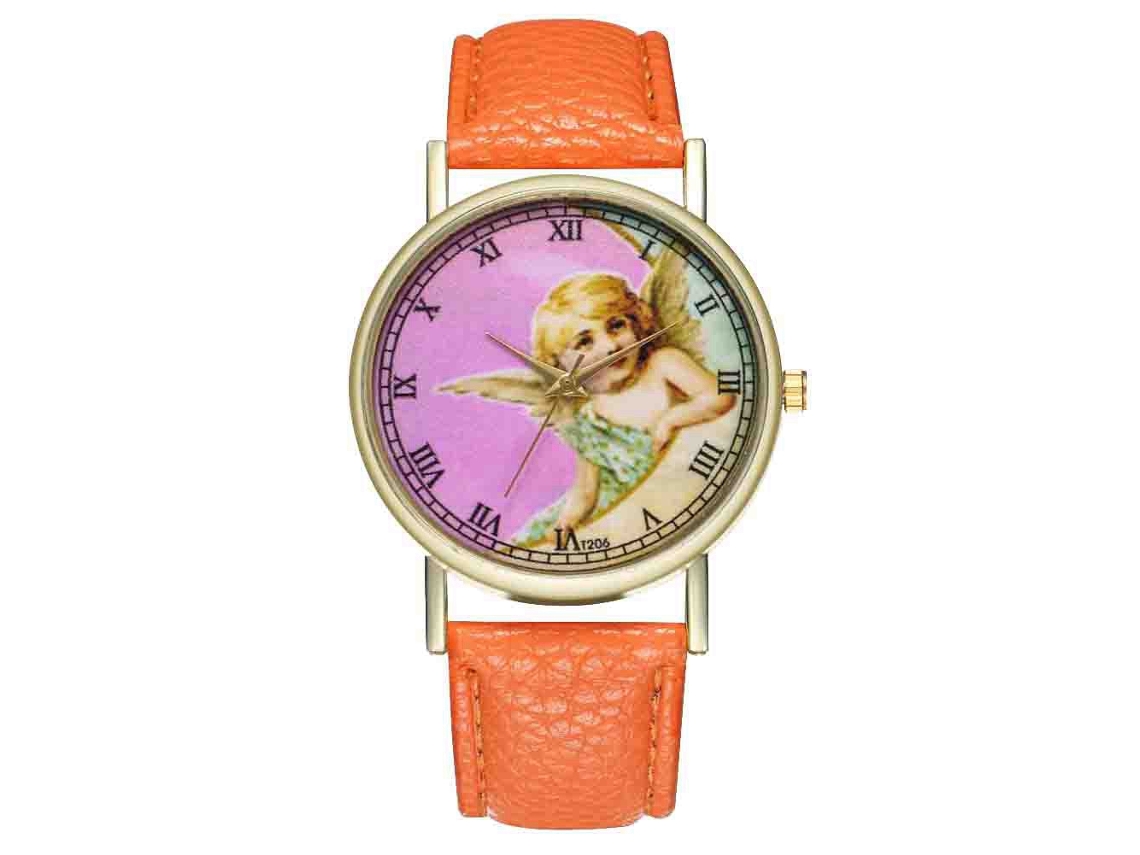 Reloj De Pulsera Para Mujer De Moda Clásico De Cuarzo Ocio Naranja