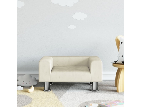 MAISON EXCLUSIVE - Sofá para niños de terciopelo crema 50x40x26,5 cm