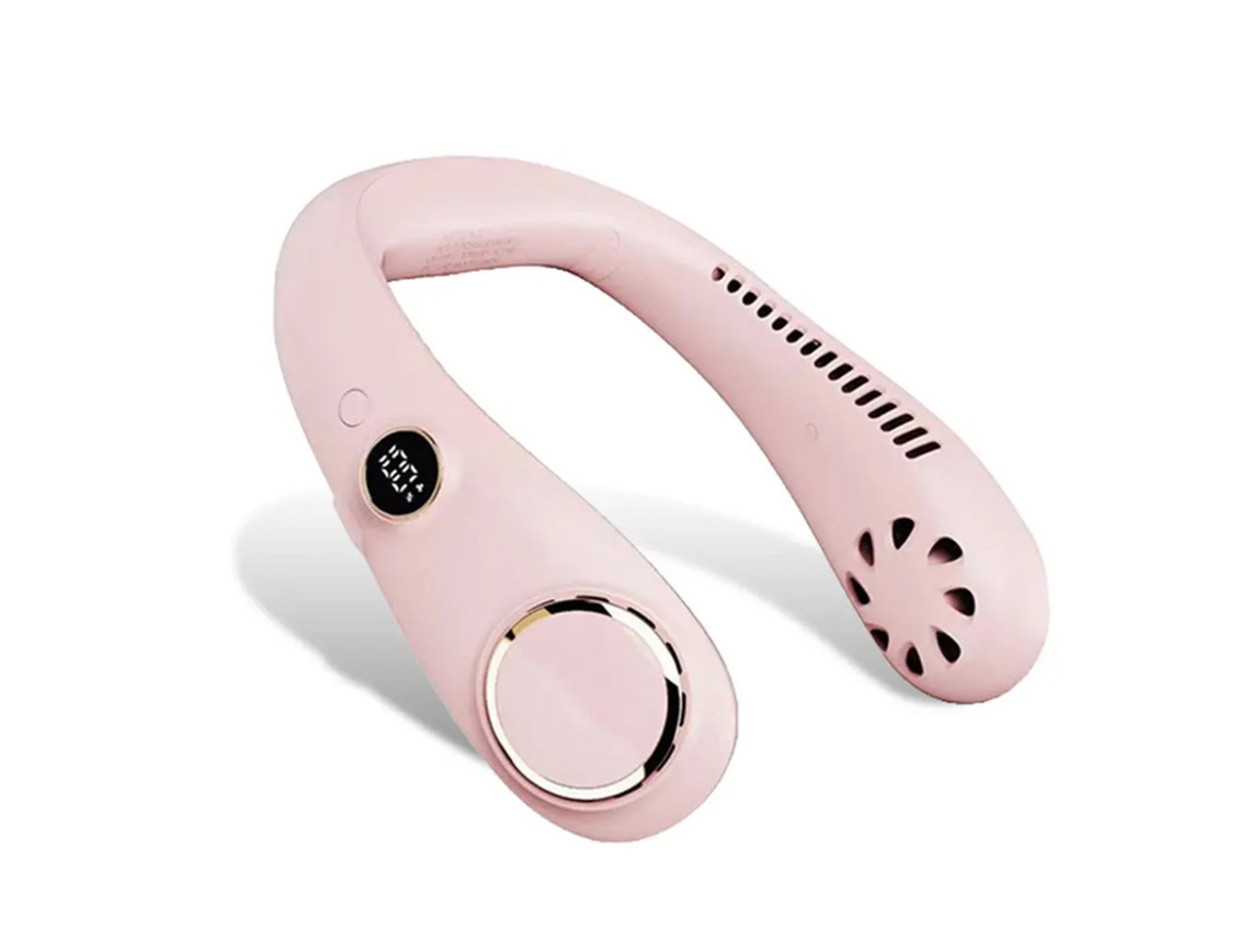 Ventilador portátil con 3 velocidades, ideal para viajes, senderismo y uso en interiores. Rosa. Yizhood.