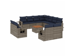 Maison Exclusive - Conjunto De Sofá De Jardín De 12 Piezas Con Cojines, Poliratán Gris