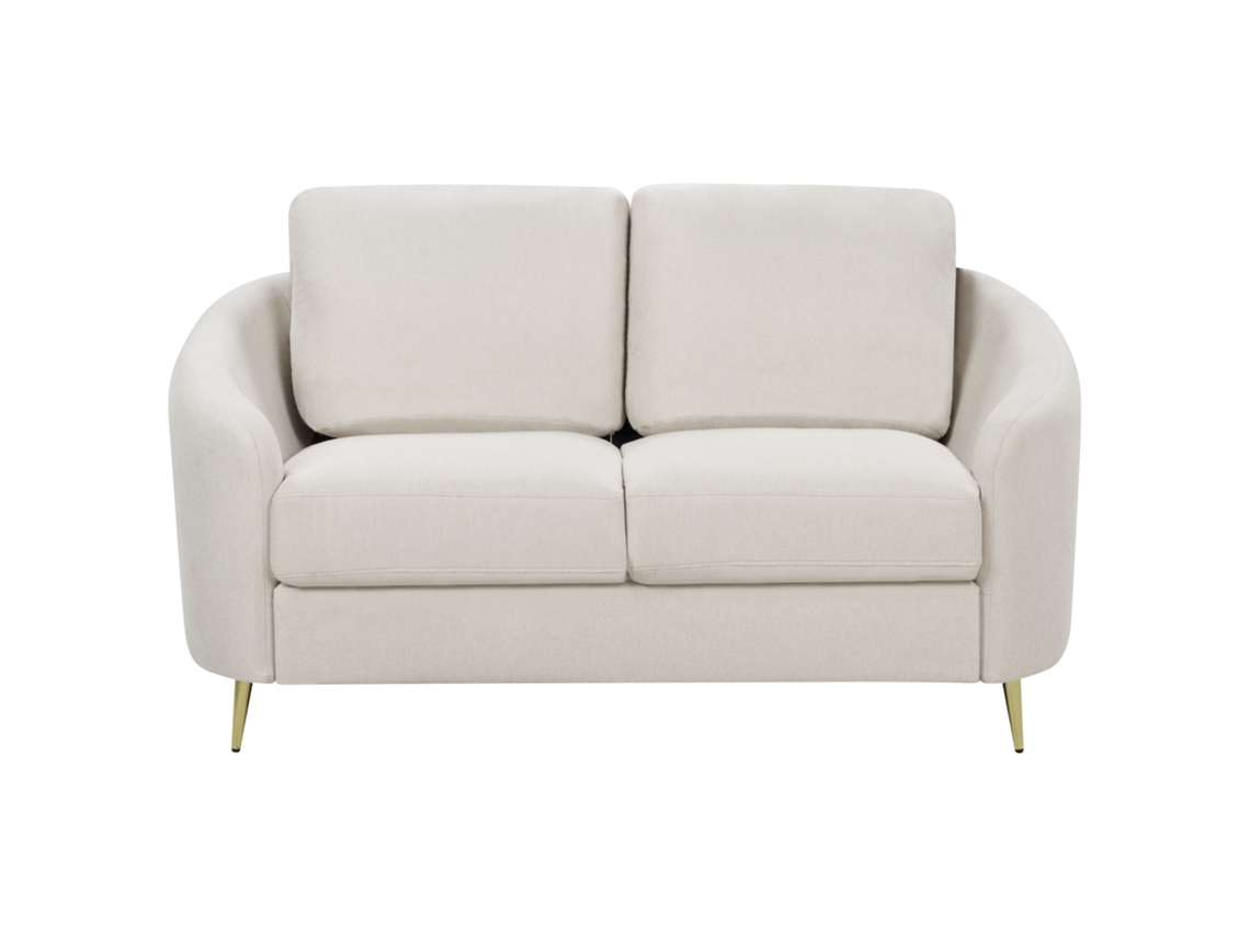 Sofá de 2 plazas BELIANI Trosa de Poliéster Beige 153x86x88