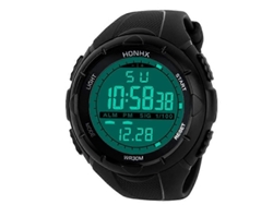 Reloj deportivo Hengrongshen para hombre, analógico, digital, militar, de silicona, con LED y correa de piel.