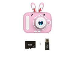 Cámara de fotografía para niños con doble cámara frontal y trasera de alta definición de 2000 W y Pixel 32g Yizhood (conejito rosa)