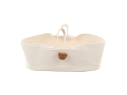 Cesta plegable para bebé con diseño de dibujos animados, segura y portátil, hecha de algodón para dormir y transportar.