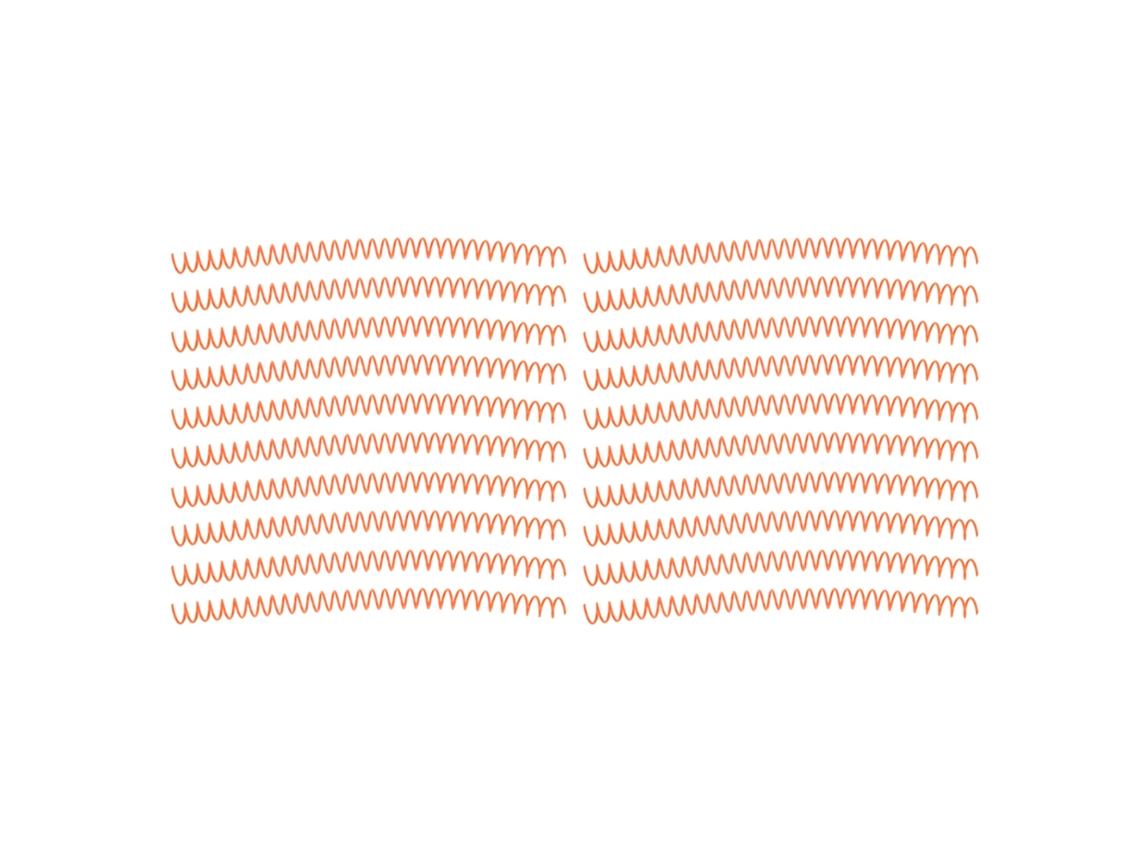 20 rollos de espiral para encuadernación, 30 agujeros, 13 mm de diámetro, kit naranja