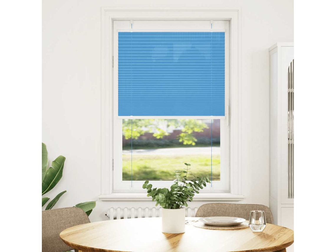 Maison Exclusive - Estor Plisado Azul 75x100 Cm Tela Ancho 74,4 Cm Poliéster