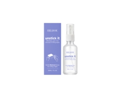 Spray limpiador portátil para eliminar residuos adhesivos de la piel del cuerpo.