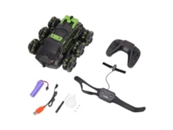 Ats-coche De Acrobacias Rc 2.4g Con Sensor De Gestos 360° Rotación 6 Ruedas Control Remoto Camión Todo Terreno Verde