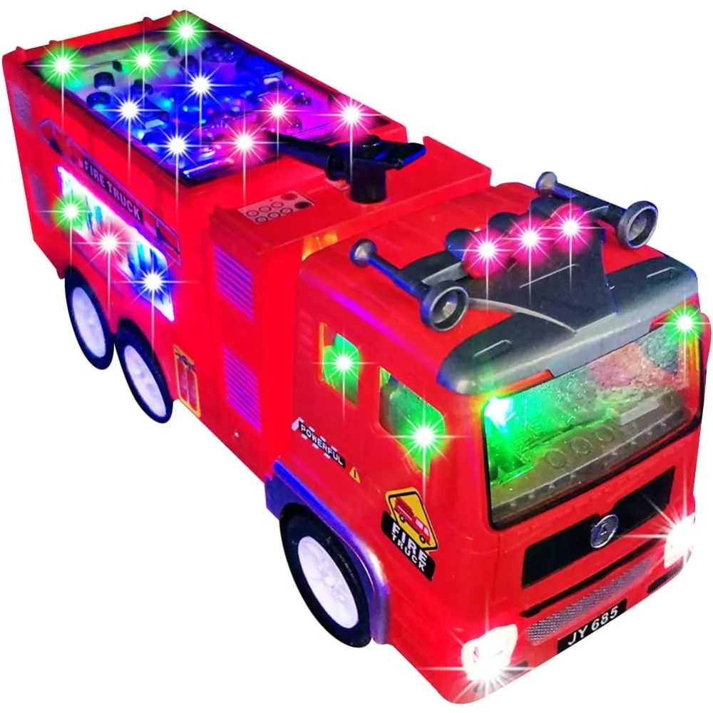 Juguetes De Camiones De Bomberos Para Niños Y Niñas, Con Efectos De Sonido Y Luz, E Incluye Un Silbato De Camión De Bomberos.
