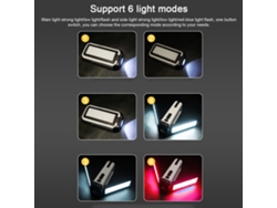 Linterna Multifuncional Para Exteriores, Linterna Portátil A Pilas Con 6 Modos De Iluminación.