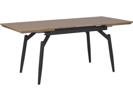 Mesa de comedor extensible madera oscura/negro 140/180 x 80 cm BELIANI Barbosa