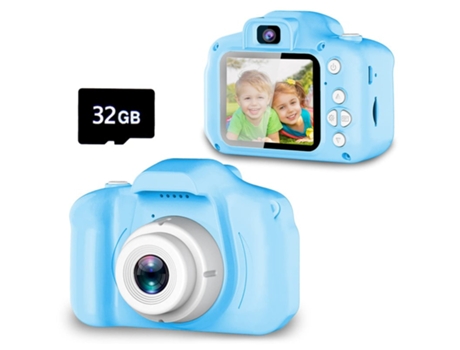 Cámaras Compactas TURMIN X2 para niños, nivel de entrada, pantalla de 2 pulgadas, 13MP, regalo para niños, 32G, azul.