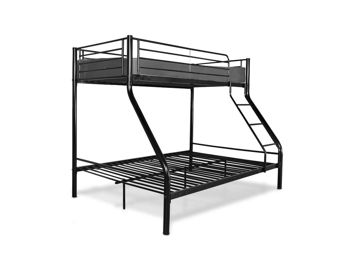 Litera Doble Metal Negro 1 Colchón Encimera 90X190Cm SALDOSYSTOCKS