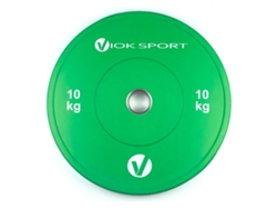 Disco Olímpico Bumper VIOK Verde 10Kg